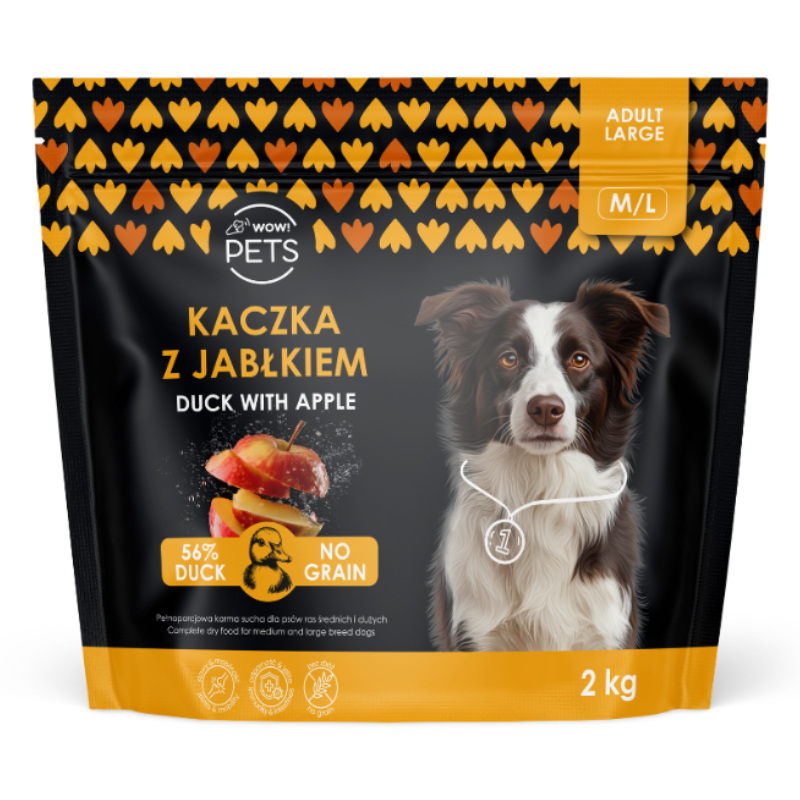 Karma sucha KACZKA Z JABŁKIEM M/L dla dorosłych psów ras średnich i dużych - 2 kg