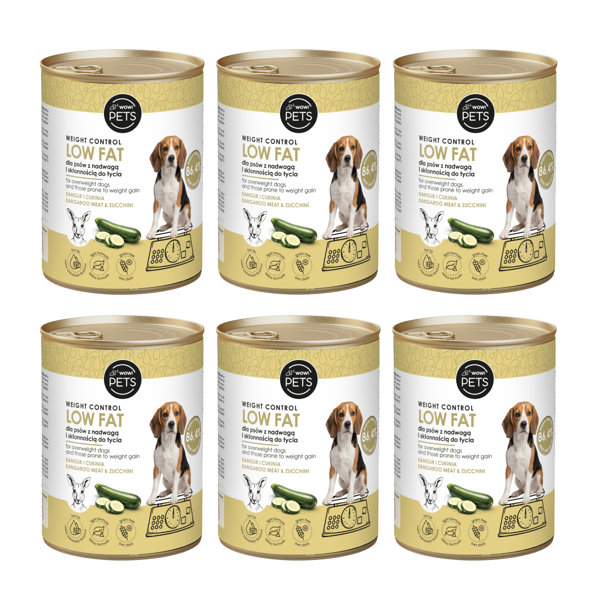 Zestaw karm mokrych Low fat/weight control kangur 400 g - 6 sztuk