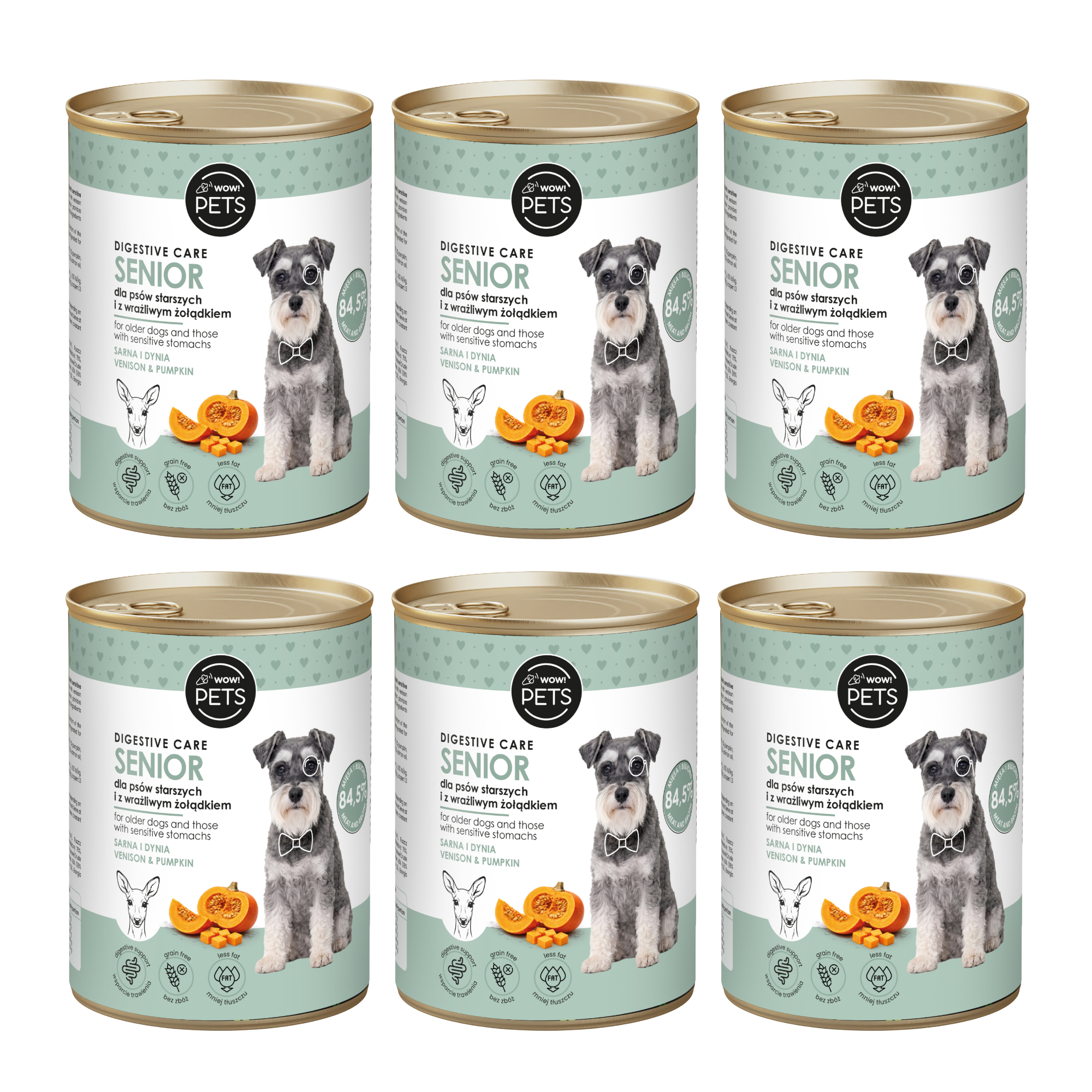 Zestaw karm mokrych dla psów Senior / Digestive Care Sarna 400 g - 6 sztuk